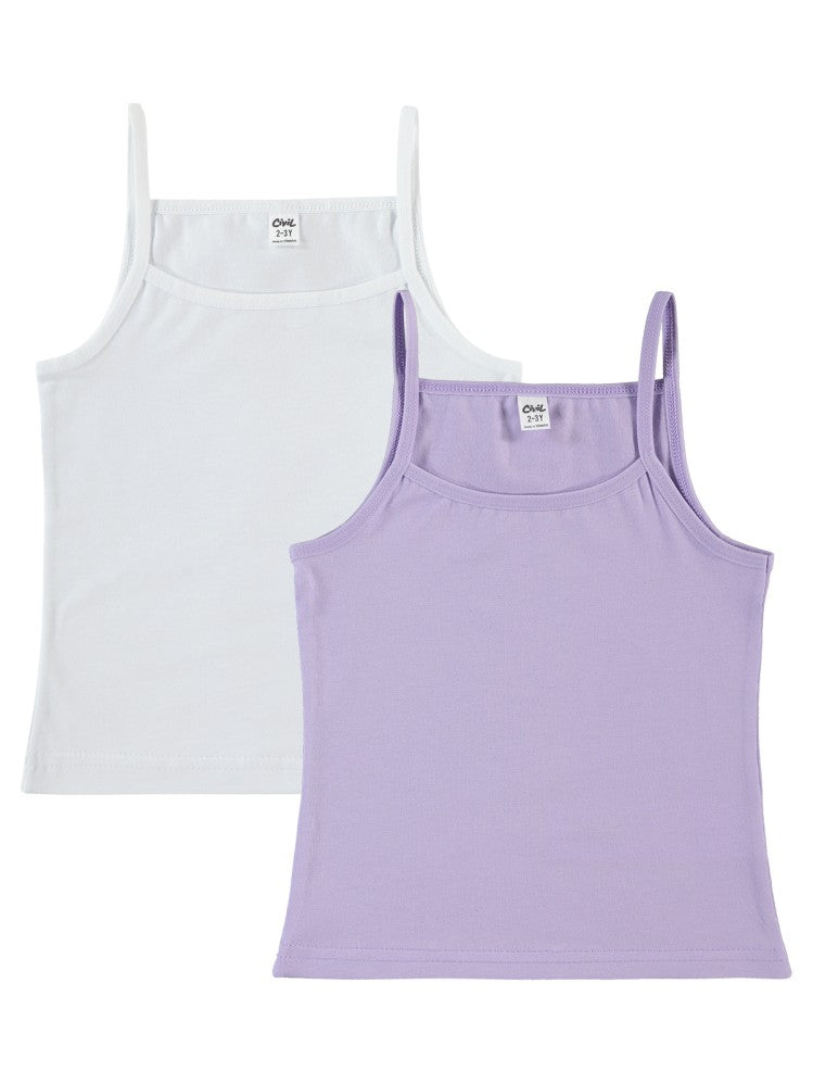 Civil Girls Lila-Beyaz Basic 2-10 Yaş 2'li Atlet St - Beyaz