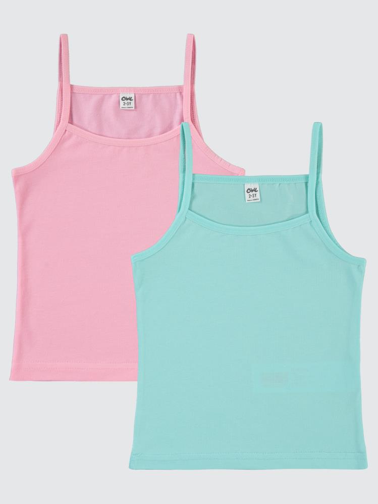 Civil Girls Basic 2-10 Yaş 2'li Atlet Set - Pembe