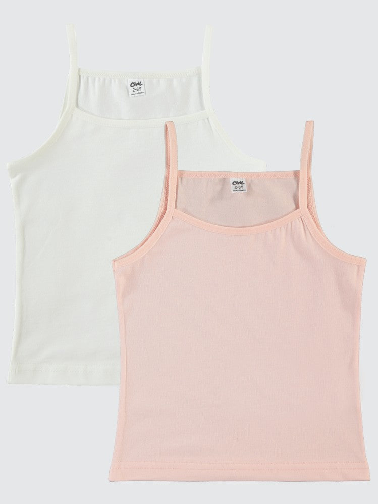 Civil Girls Basic 2-10 Yaş 2'li Atlet Set - Ekru