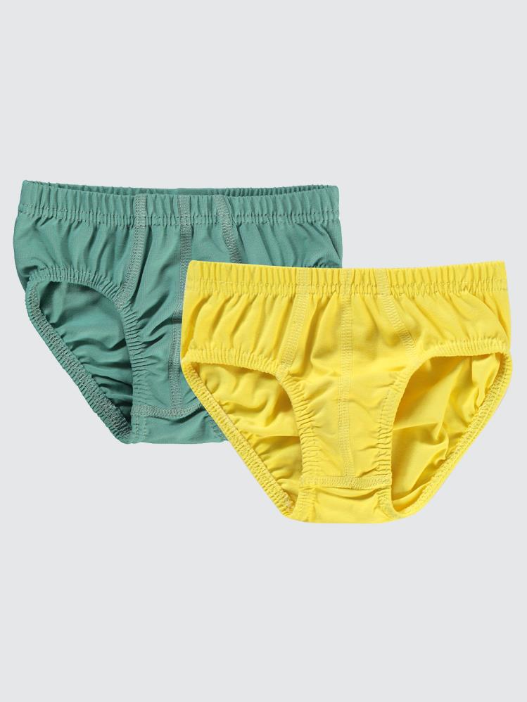 Civil Boys Hardal-Haki Basic 2-10 Yaş 2'li Külot Set - Sarı