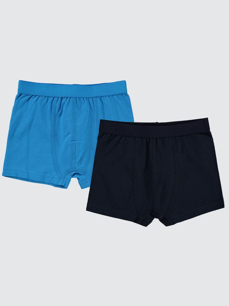 Civil Boys Basic 2-10 Yaş 2'li Boxer Set - Mavi