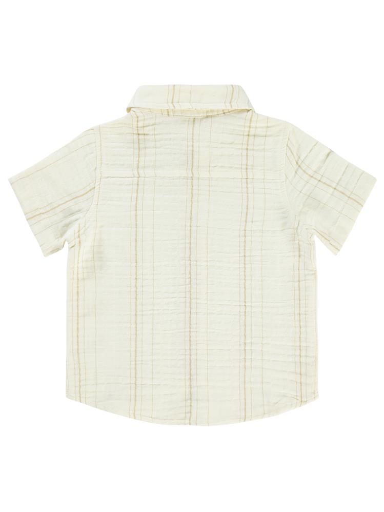 Civil Baby Çizgili Yakalı Müslin 6-18 Ay Gömlek - Kahverengi