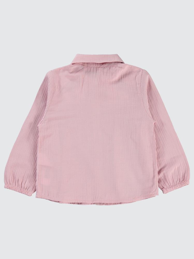 Civil Girls Çiçek Nakışlı 2-5 Yaş Gömlek - Pembe