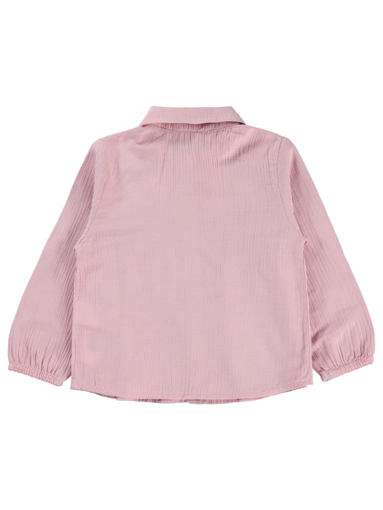 Civil Girls Çiçek Nakışlı 2-5 Yaş Gömlek - Pembe