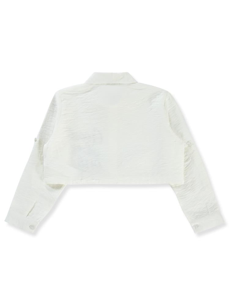 Civil Girls Good Vibes Only Baskılı 6-9 Yaş Gömlek - Beyaz