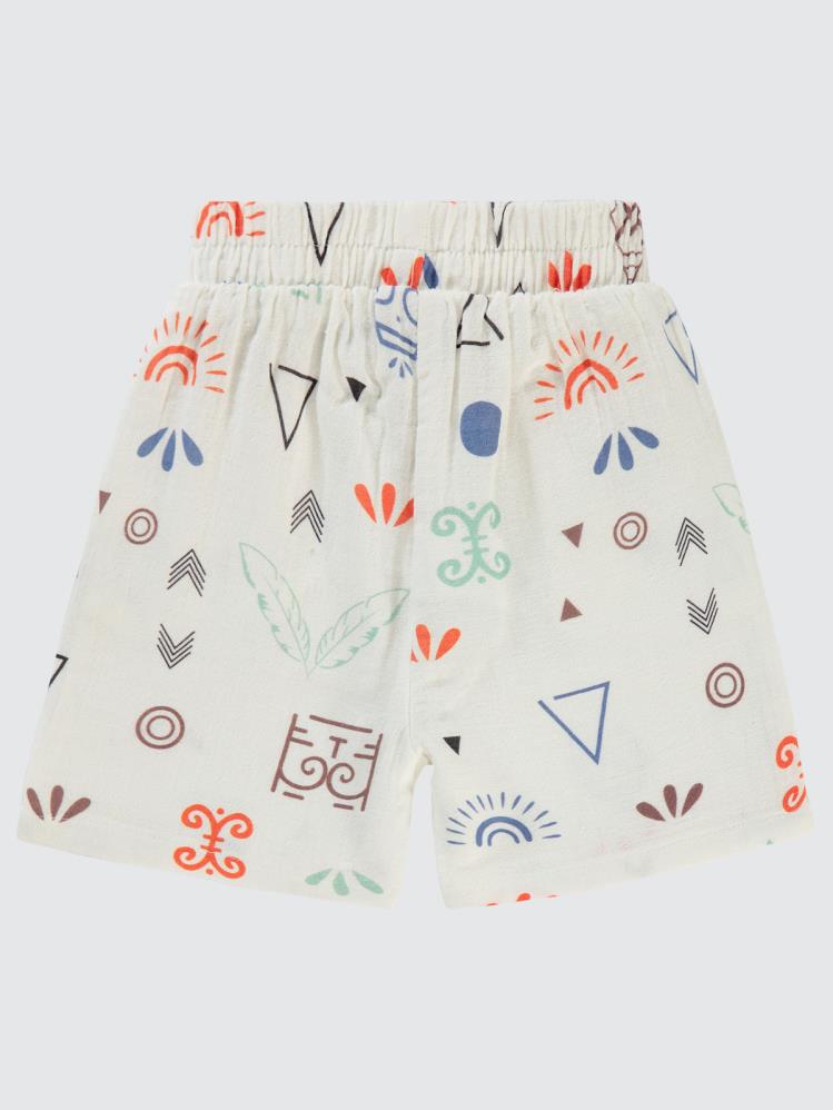 Civil Boys Etnik Desen Empirme 2-5 Yaş Şort - Yeşil