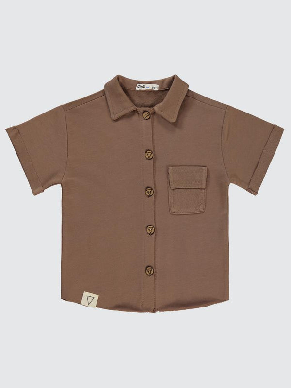 Civil Boys Müslin Cepli Ceket 2-5 Yaş Gömlek - Kahverengi
