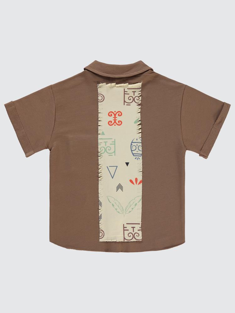 Civil Boys Müslin Cepli Ceket 2-5 Yaş Gömlek - Kahverengi