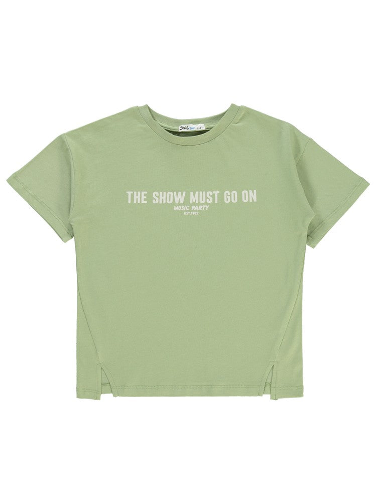 Civil Boys The Show Must Go On Baskılı 6-9 Yaş Tişört - Haki