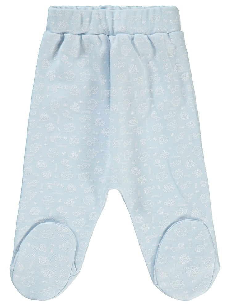 Civil Baby Safari Baskılı Patikli 1-6 Ay Tek Alt Bebe - Mavi