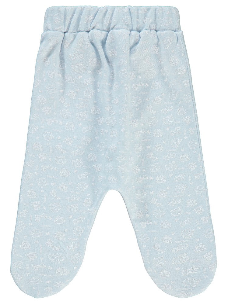 Civil Baby Safari Baskılı Patikli 1-6 Ay Tek Alt Bebe - Mavi