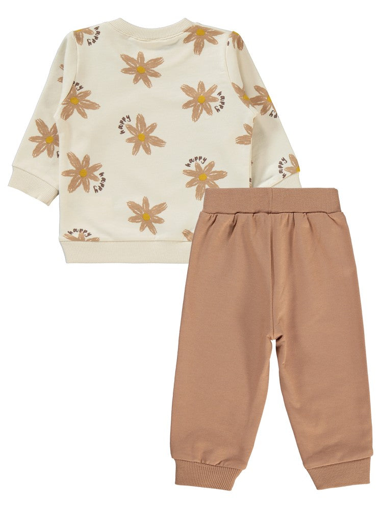 Civil Baby Happy Flower Empirmeli 6-18 Ay Takım - Kahverengi