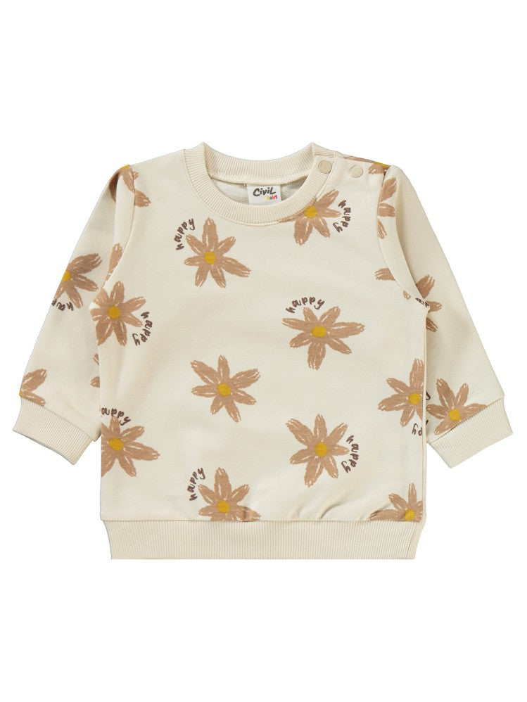 Civil Baby Happy Flower Empirmeli 6-18 Ay Takım - Kahverengi