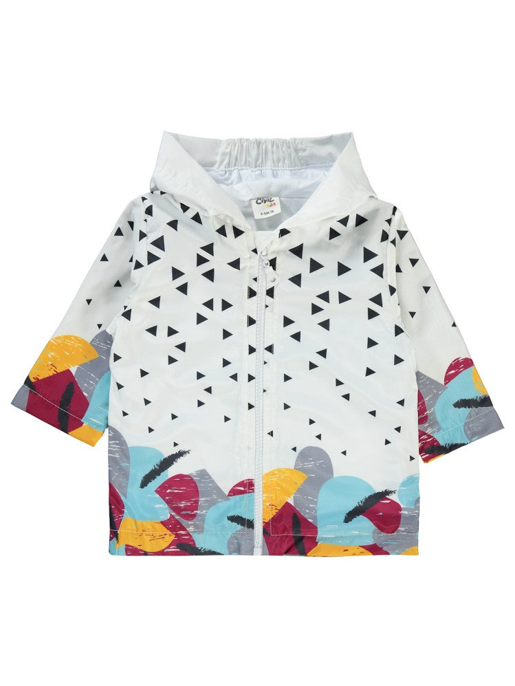 Civil Baby Renkli Baskılı 6-18 Ay Yağmurluk - Beyaz