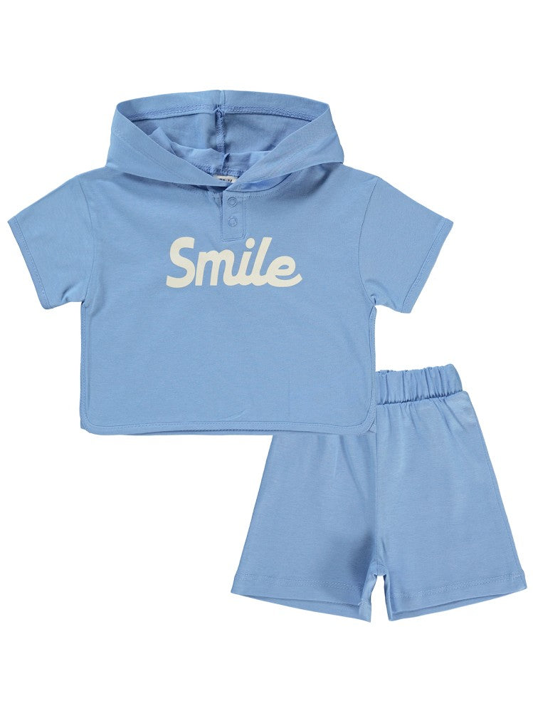 Civil Baby Smile Baskılı 6-18 Ay Takım - Mavi