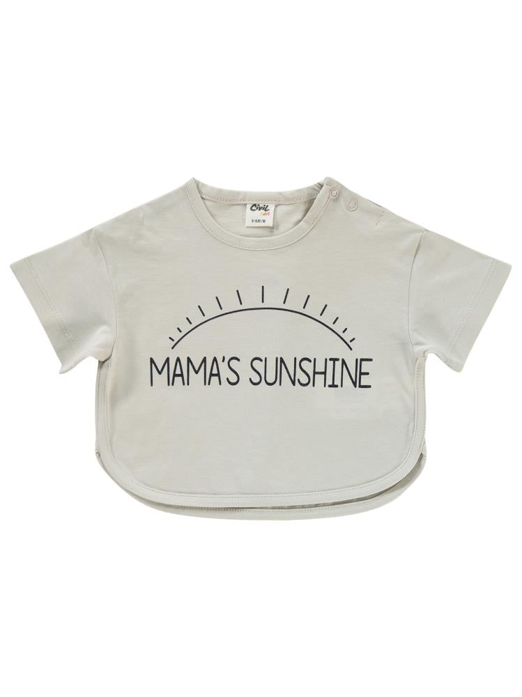 Civil Baby Mama's Sunshine Baskılı 6-18 Ay Takım - Gri