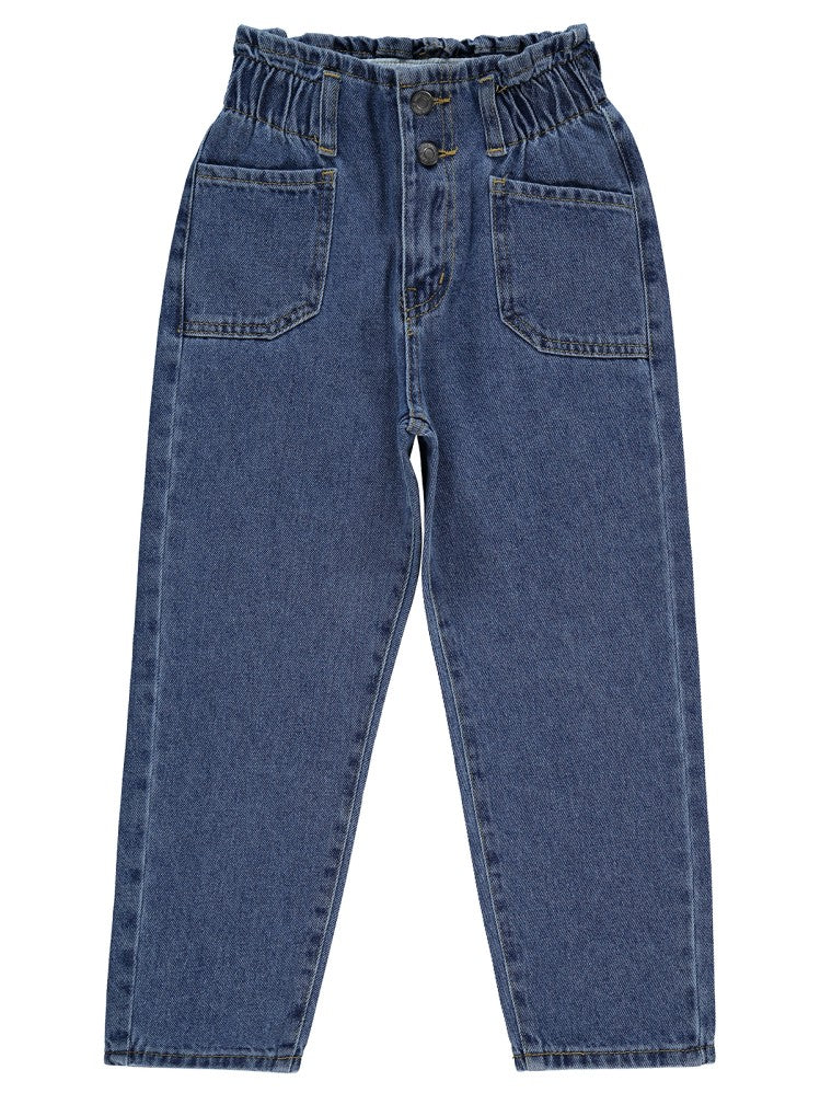 Civil Girls Bel Lastikli 6-9 Yaş Pantolon - Mavi