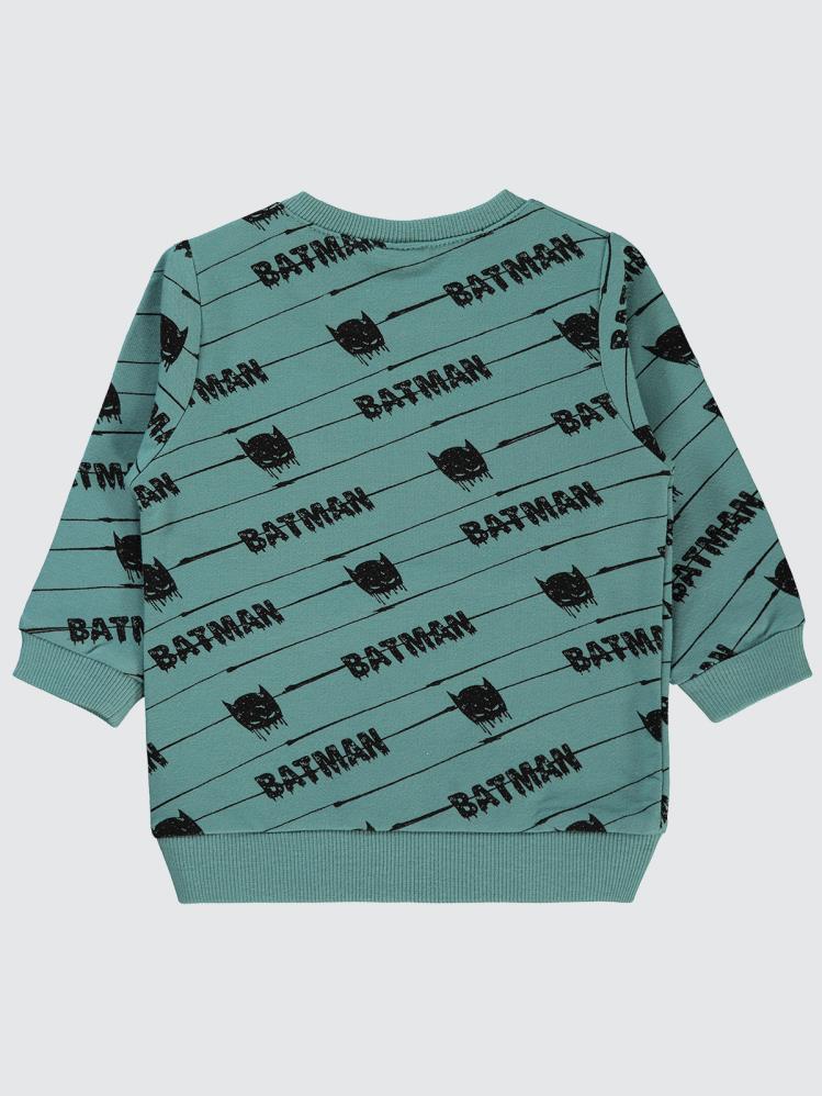 Batman Erkek Bebek Sweatshirt 6-18 Ay - Yeşil