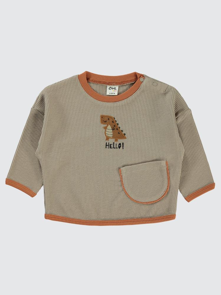 Civil Baby Hello Dinazor 6-18 Ay Sweatshirt - Bej