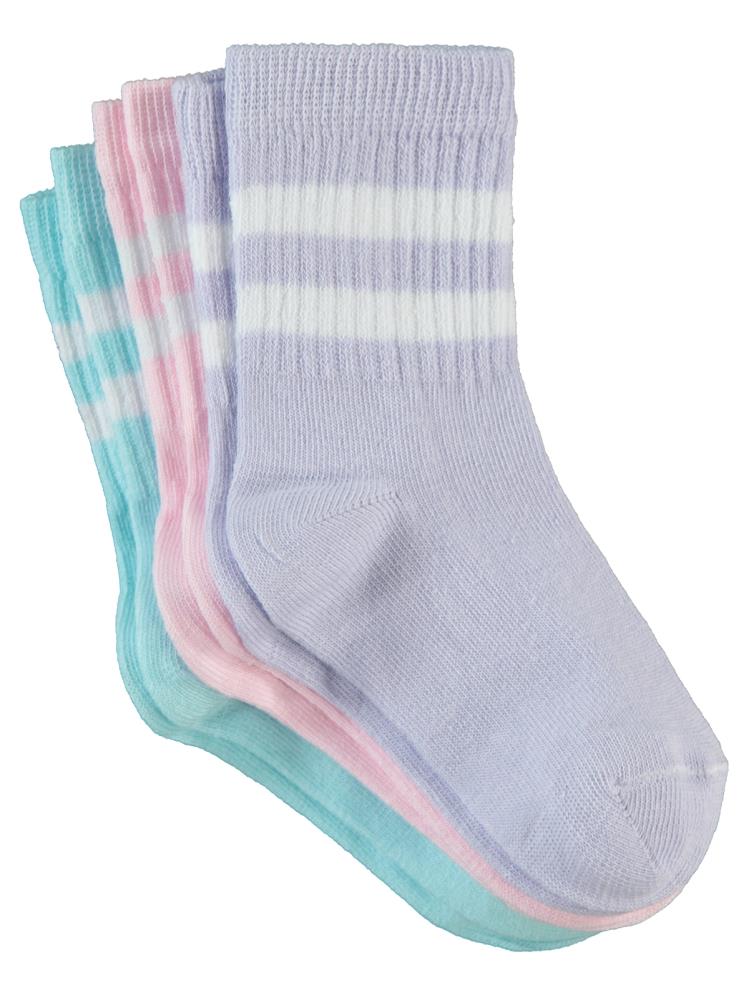 Civil Girls Düz Basic Çizgili 3'lü 2-12 Yaş Kız Soket Çorap