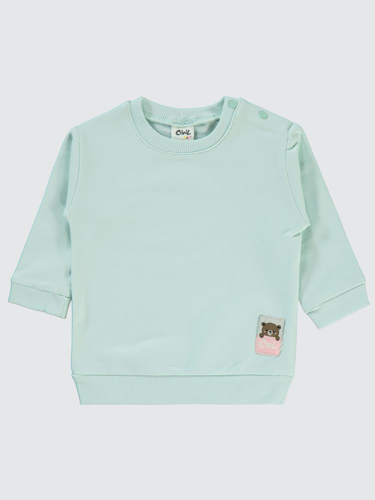 Civil Baby Basic Arma Etiketli 6-18 Ay Sweatshirt - Yeşil
