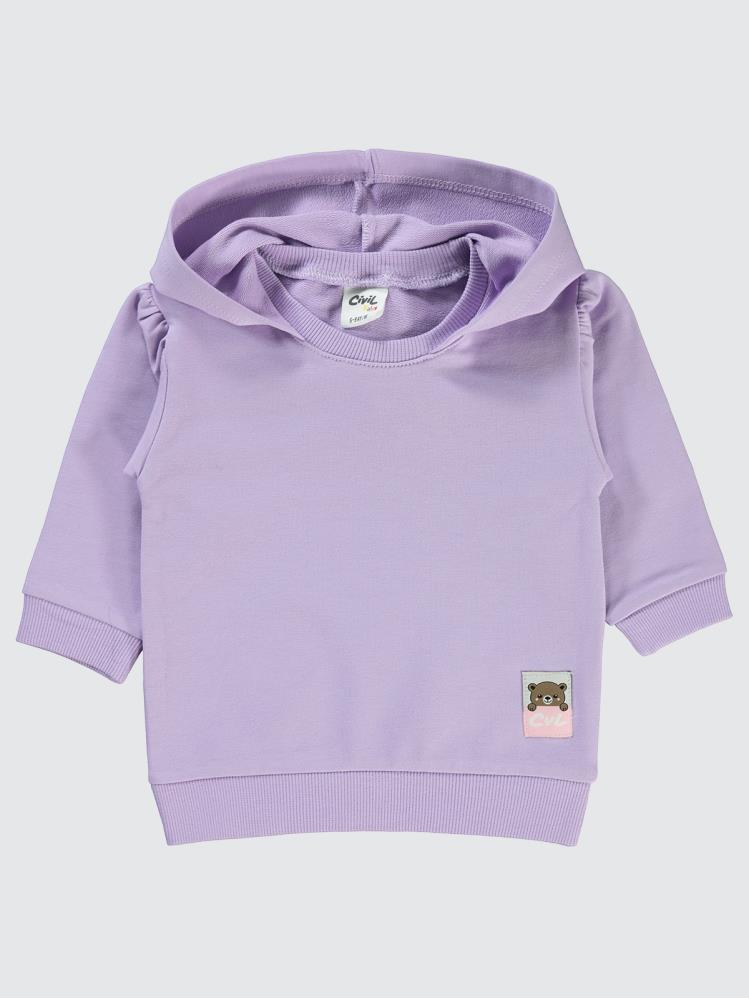 Civil Baby Basic Arma Etiketli 6-18 Ay Sweatshirt - Lila