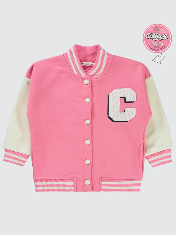 Civil Girls 3 İplik Kolej Hırka 2-5 Yaş Hırka - Pembe