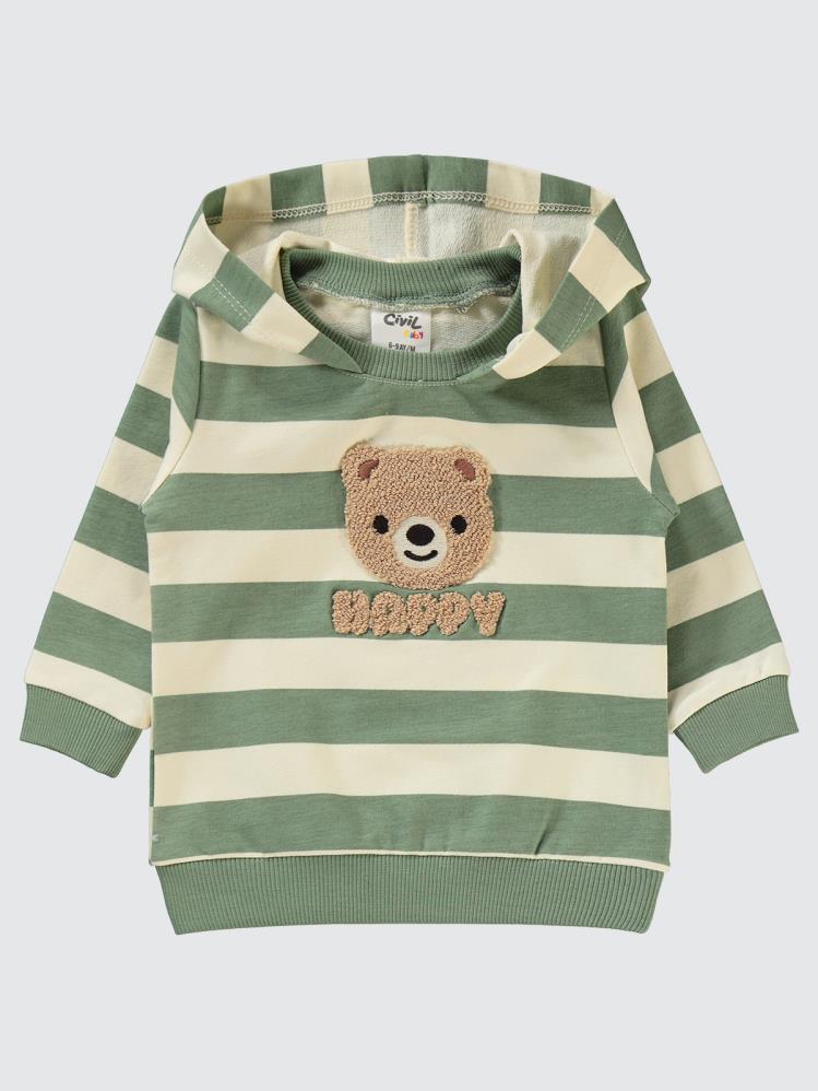 Civil Baby Çizgili 6-18 Ay Takım - Haki