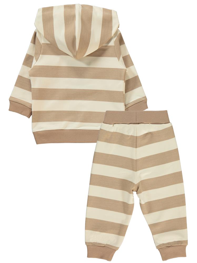 Civil Baby Çizgili 6-18 Ay Takım - Kahverengi