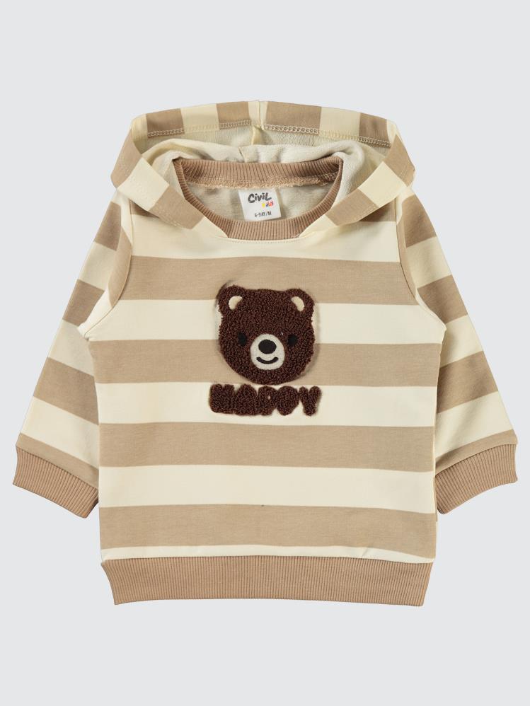 Civil Baby Çizgili 6-18 Ay Takım - Kahverengi