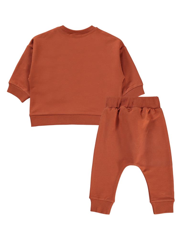 Civil Baby Yazı Baskı-Nakışlı 6-18 Ay Takım - Turuncu