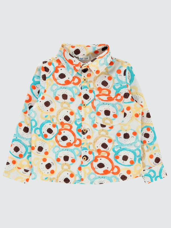 Civil Boys Koala Baskılı 2-5 Yaş Gömlek - Bej
