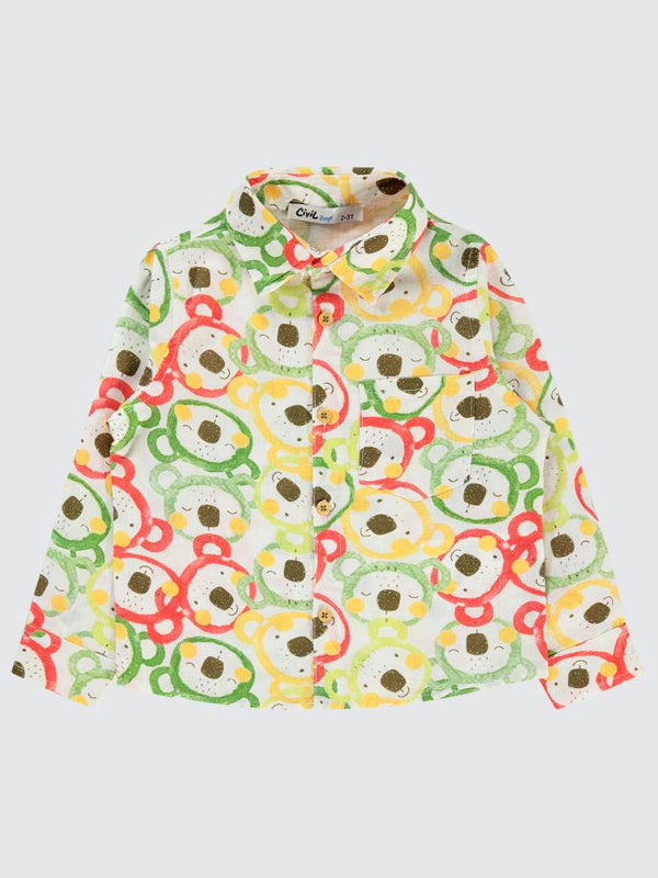 Civil Boys Koala Baskılı 2-5 Yaş Gömlek - Yeşil