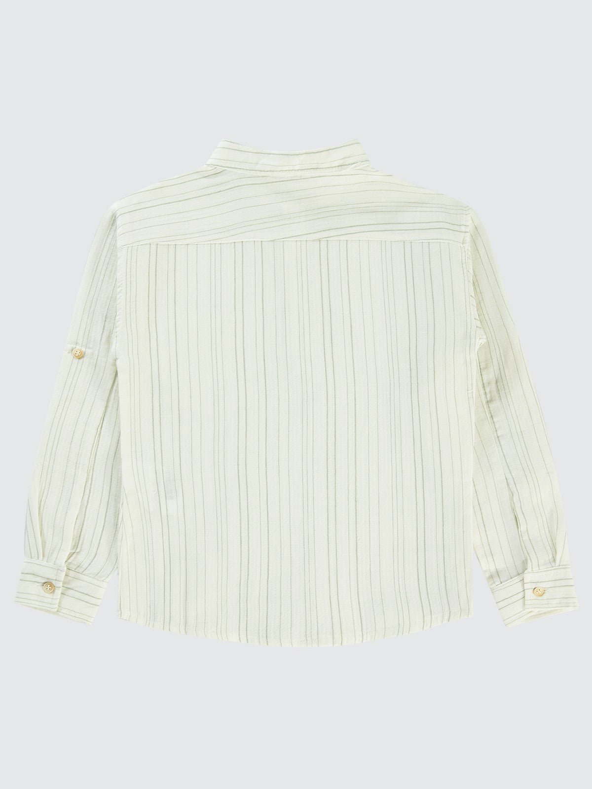 Civil Boys Çizgili Yarım Patlı 10-13 Yaş Gömlek - Haki