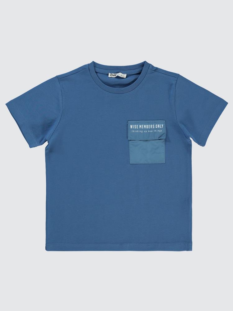 Civil Boys Wıse Members Only Baskılı 10-13 Yaş Tişört - Mavi