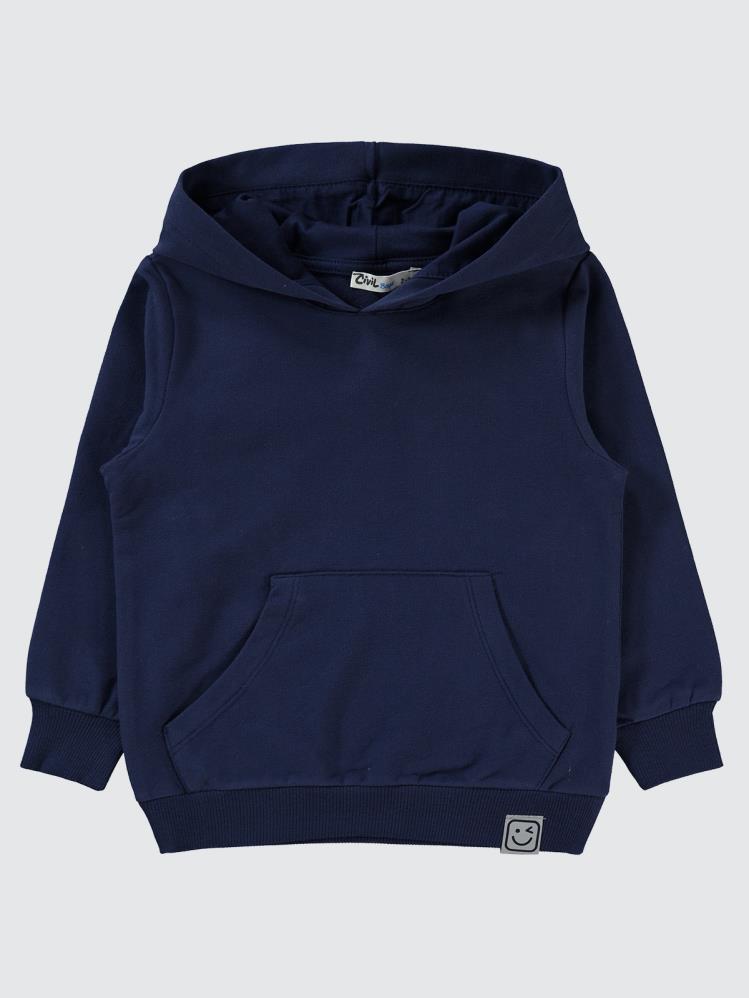 Civil Boys Qr Kod Etiketli Kapşonlu 2-5 Yaş Sweatshirt - Lacivert