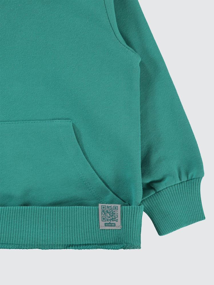Civil Boys Qr Kod Etiketli Kapşonlu 2-5 Yaş Sweatshirt - Yeşil