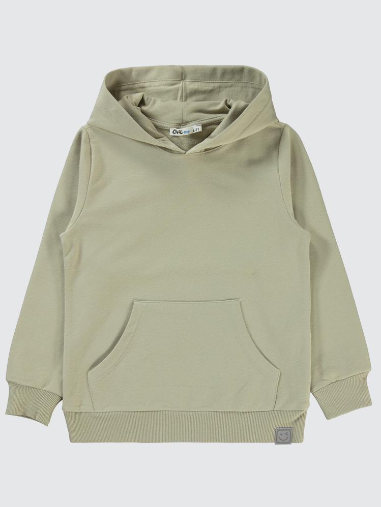 Civil Boys Qr Kod Etiketli Kapşonlu 10-13 Yaş Sweatshirt - Gri