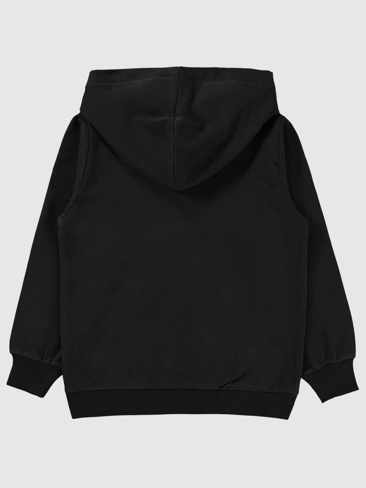 Civil Boys Qr Kod Etiketli Kapşonlu 6-9 Yaş Sweatshirt - Siyah