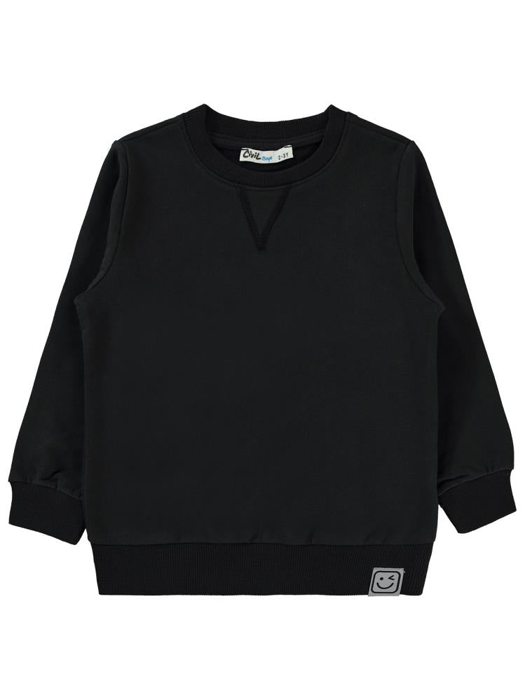 Civil Boys Qr Kod Etiketli 2-5 Yaş Sweatshirt - Siyah