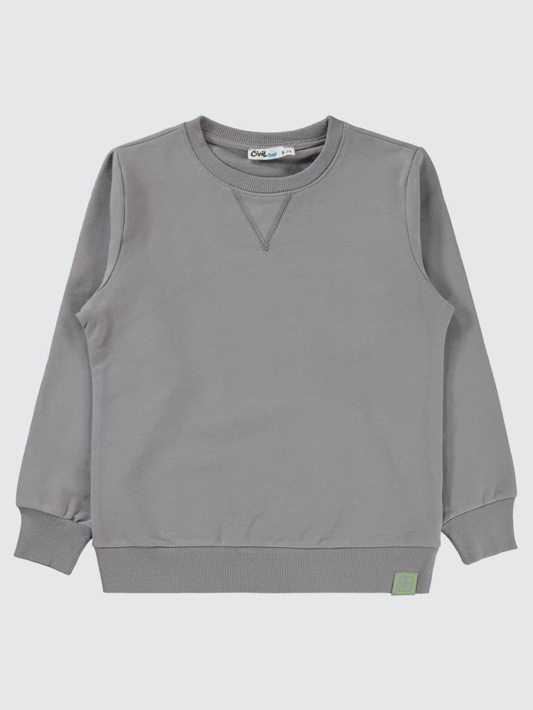 Civil Boys Qr Kod Etiketli 6-9 Yaş Sweatshirt - Gri