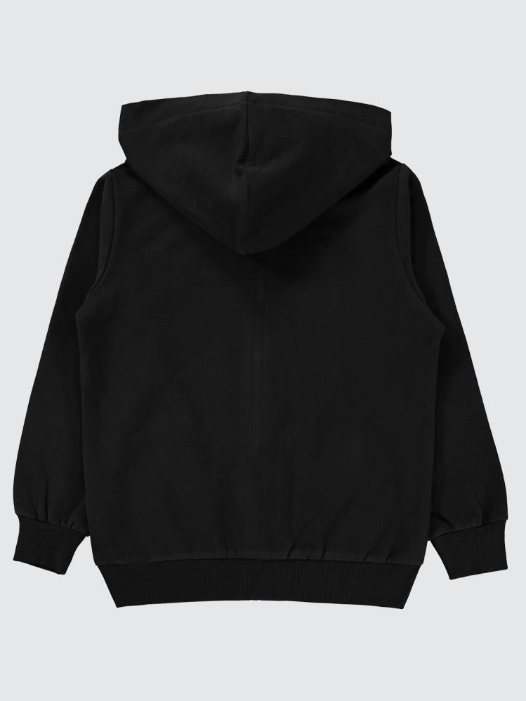 Civil Boys Qr Kod Etiketli Kapşonlu 6-9 Yaş Hırka - Siyah