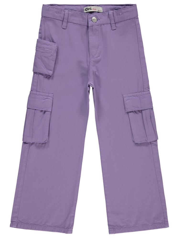 Civil Girls Üç Cepli Kargo 10-13 Yaş Pantolon - Lila