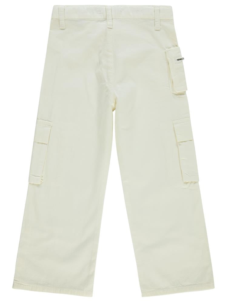 Civil Girls Üç Cepli Kargo 6-9 Yaş Pantolon - Beyaz