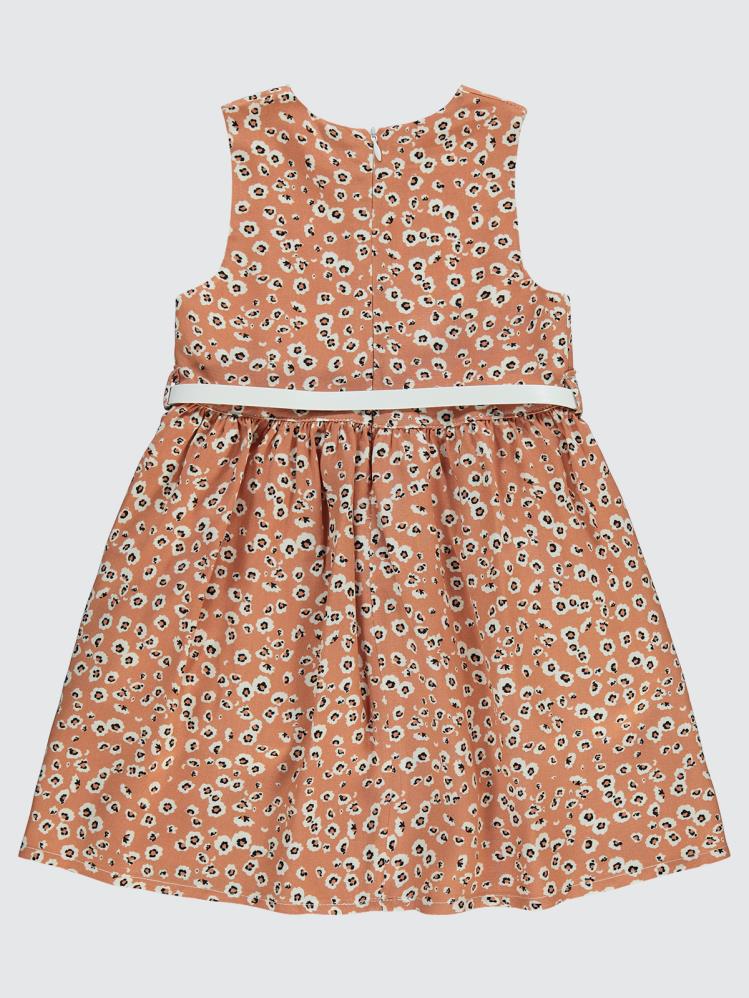 Civil Girls Leopar Desenli 2-5 Yaş Elbise - Beyaz