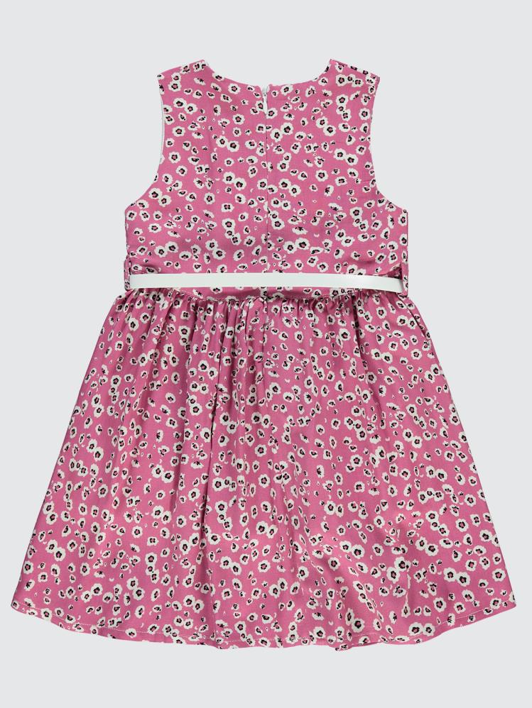 Civil Girls Leopar Desenli 2-5 Yaş Elbise - Fusya