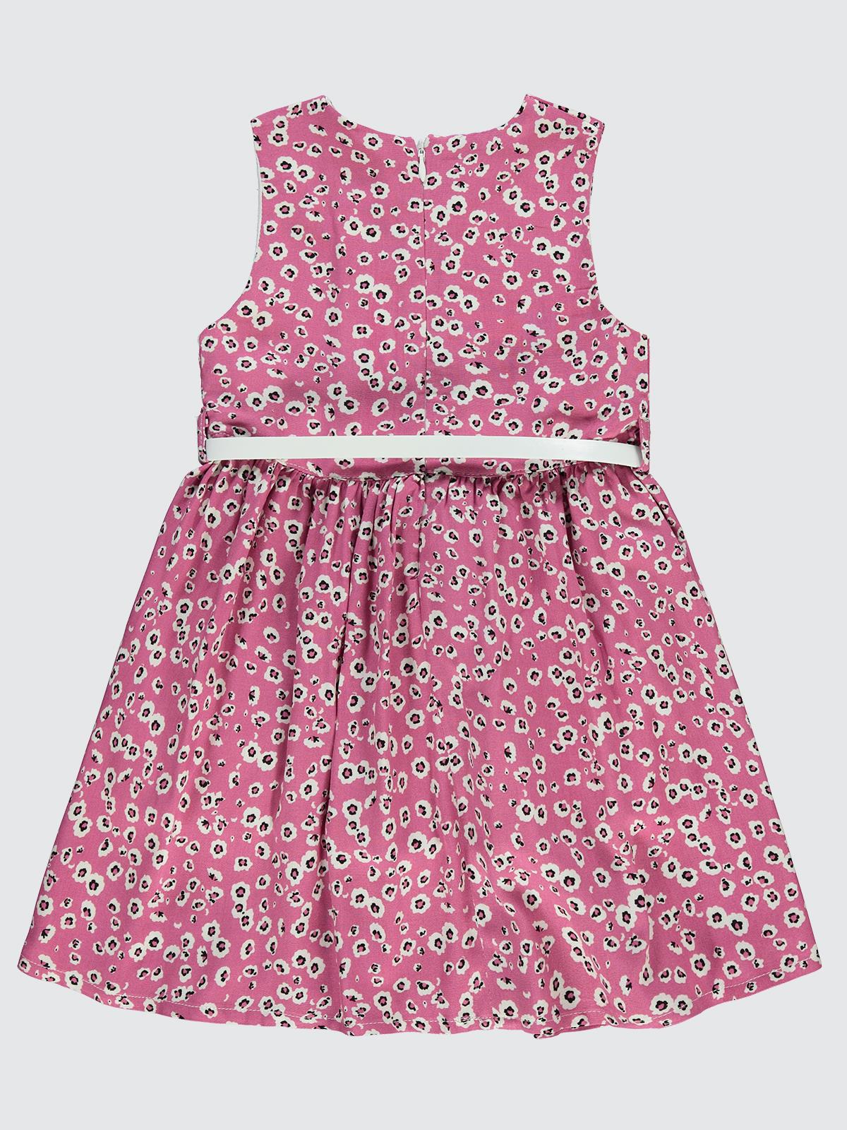 Civil Girls Leopar Desenli 2-5 Yaş Elbise - Fusya