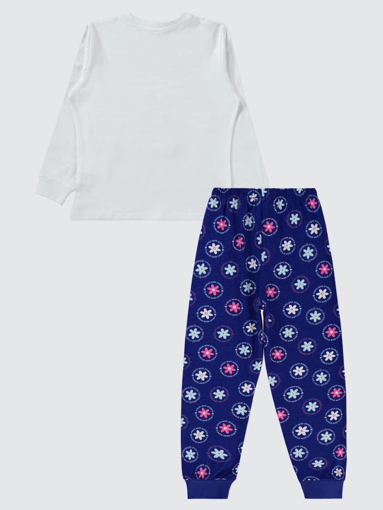Civil Girls Papatya Desenli 6-9 Yaş Pijama Takımı - Mavi
