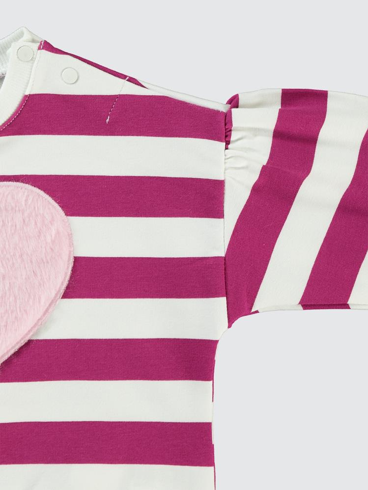 Civil Baby Kalp Nakışlı 6-18 Ay Sweatshirt - Lila
