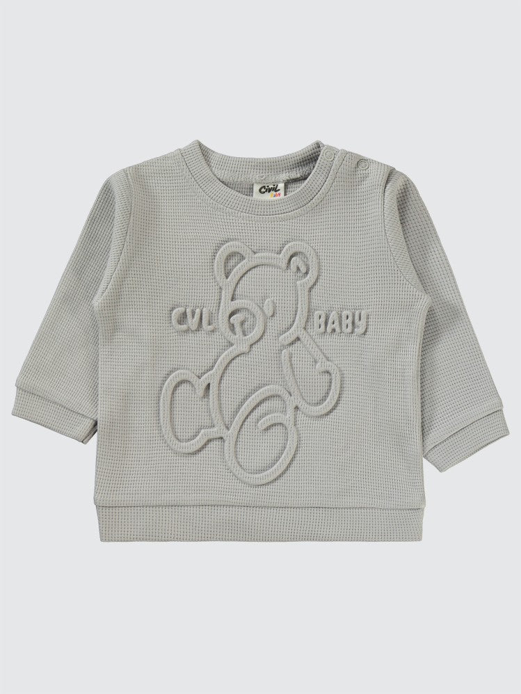 Civil Baby Ayıcık Baskılı 6-18 Ay Takım - Gri